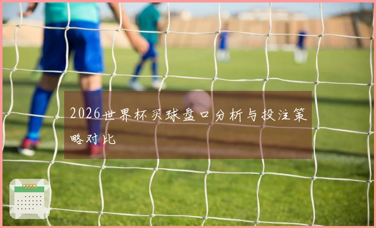 2026世界杯买球盘口分析与投注策略对比